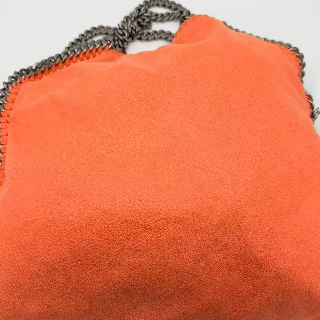 Shaggy Deer Mini Falabella Fold Over Tote Orange