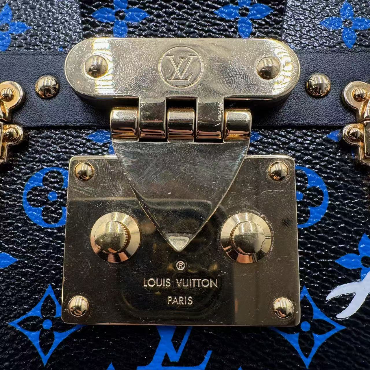 Monogram Petite Malle Blue Black For Gisel
