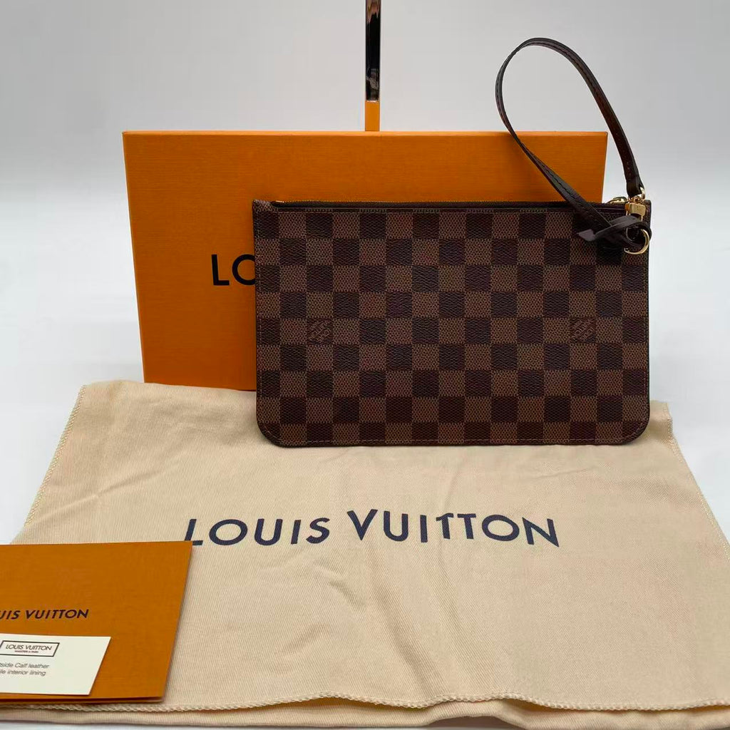 LOUIS VUITTON Damier Ebene Neverfull MM Pouch Accessory Pouch LV