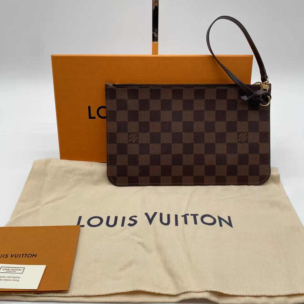 LOUIS VUITTON Damier Ebene Neverfull MM Pouch Accessory Pouch LV