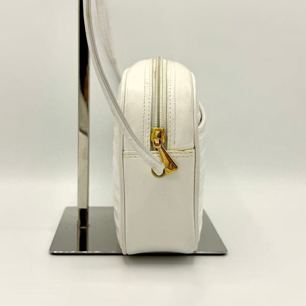 leather Clutch Bag White