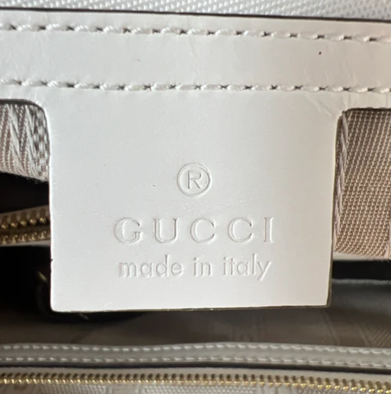 Gucci White Bright Diamante Leather Top Handle Tote Bag B23968