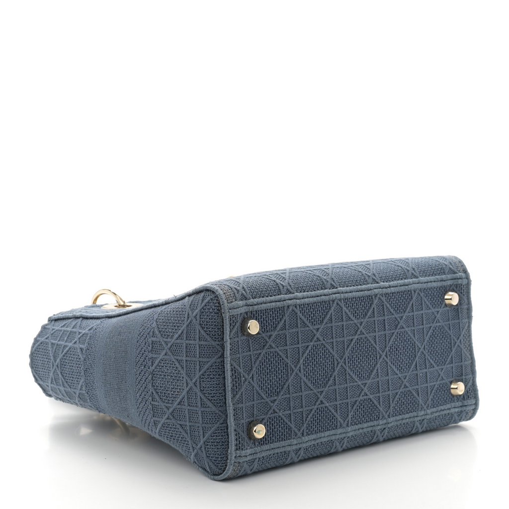 Lady D-Lite Bag Cannage Embroidered Canvas Medium Twins