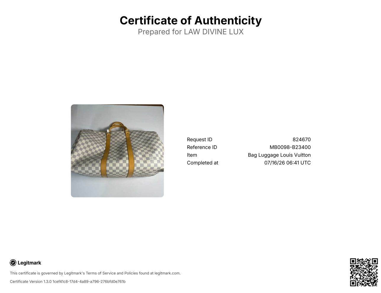Keepall Bag Damier 50 Twins B23400