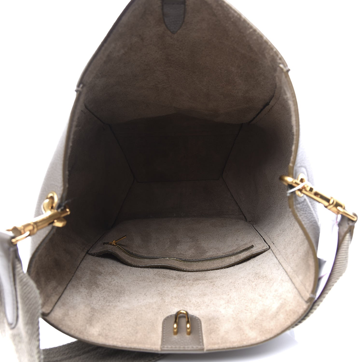 Soft Grained Calfskin Sangle Bucket Bag Taupe twins
