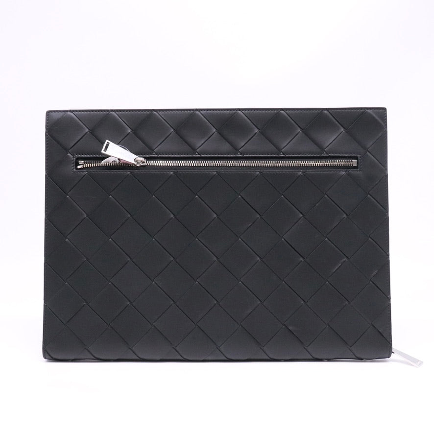 Leather Black Mesh Clutch Twins LDJ6695