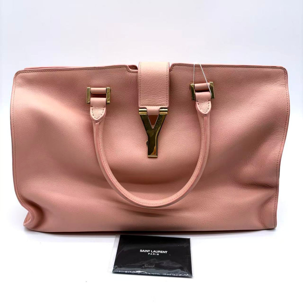 Saint Laurent Blush Pink Leather Medium Cabas Chyc Tote
