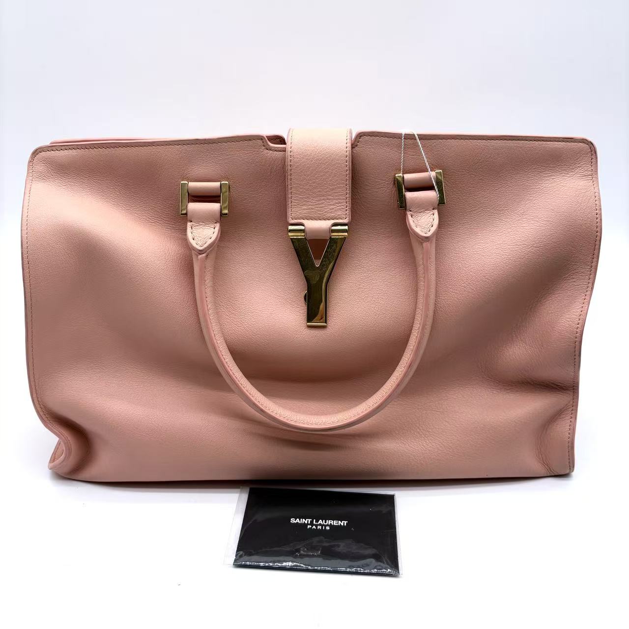 Saint Laurent Blush Pink Leather Medium Cabas Chyc Tote