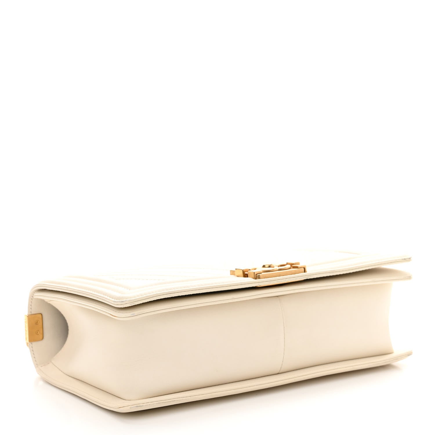 Caviar Suede Calfskin Chevron New Medium Boy Flap White twins