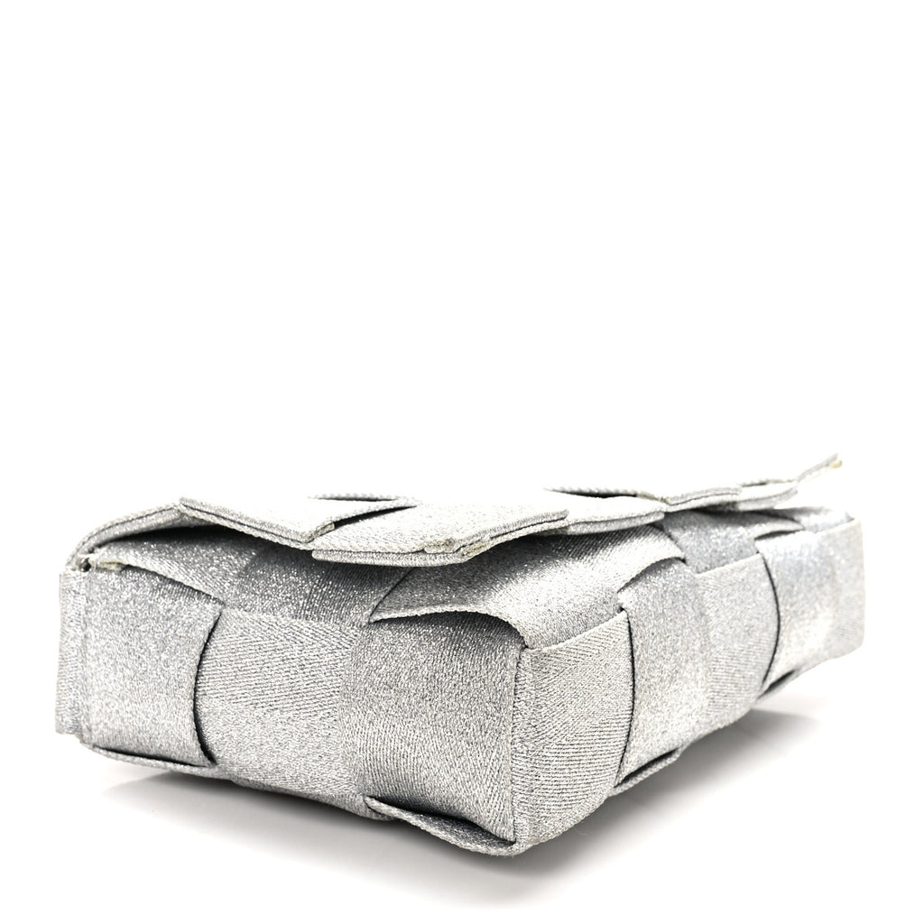 Webbing Maxi Intrecciato Cassette Bag Silver Twins