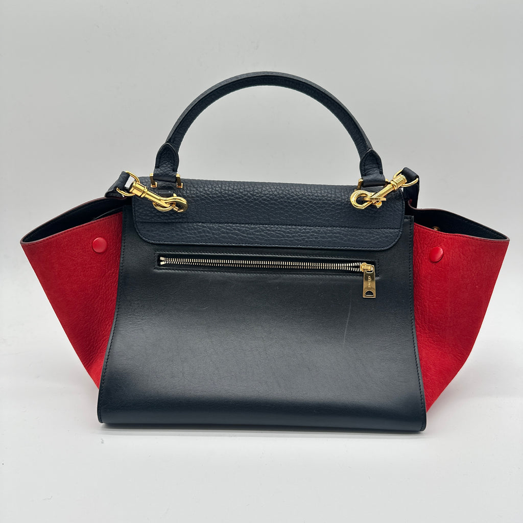 Tricolor Trapeze Bag Leather