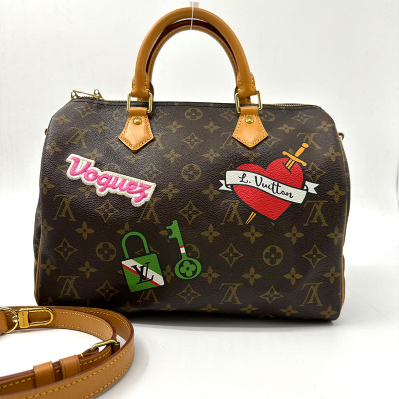 Speedy Bandouliere Bag Limited Edition Patches Monogram Canvas 30