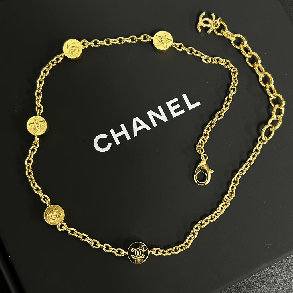 Chanel Necklace CC Mark Gold Twins LDJ3797