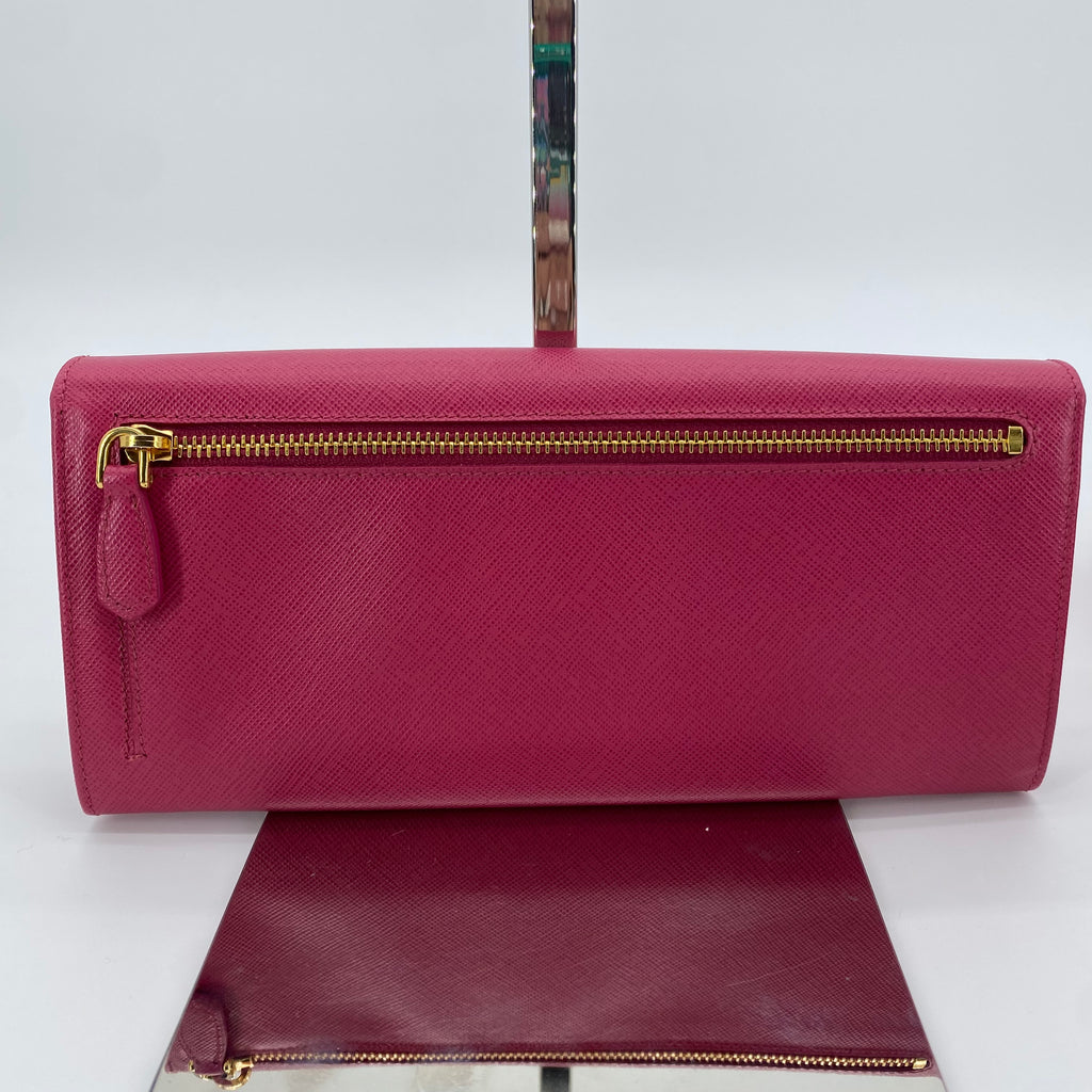 Flap Wallet Saffiano Leather Long