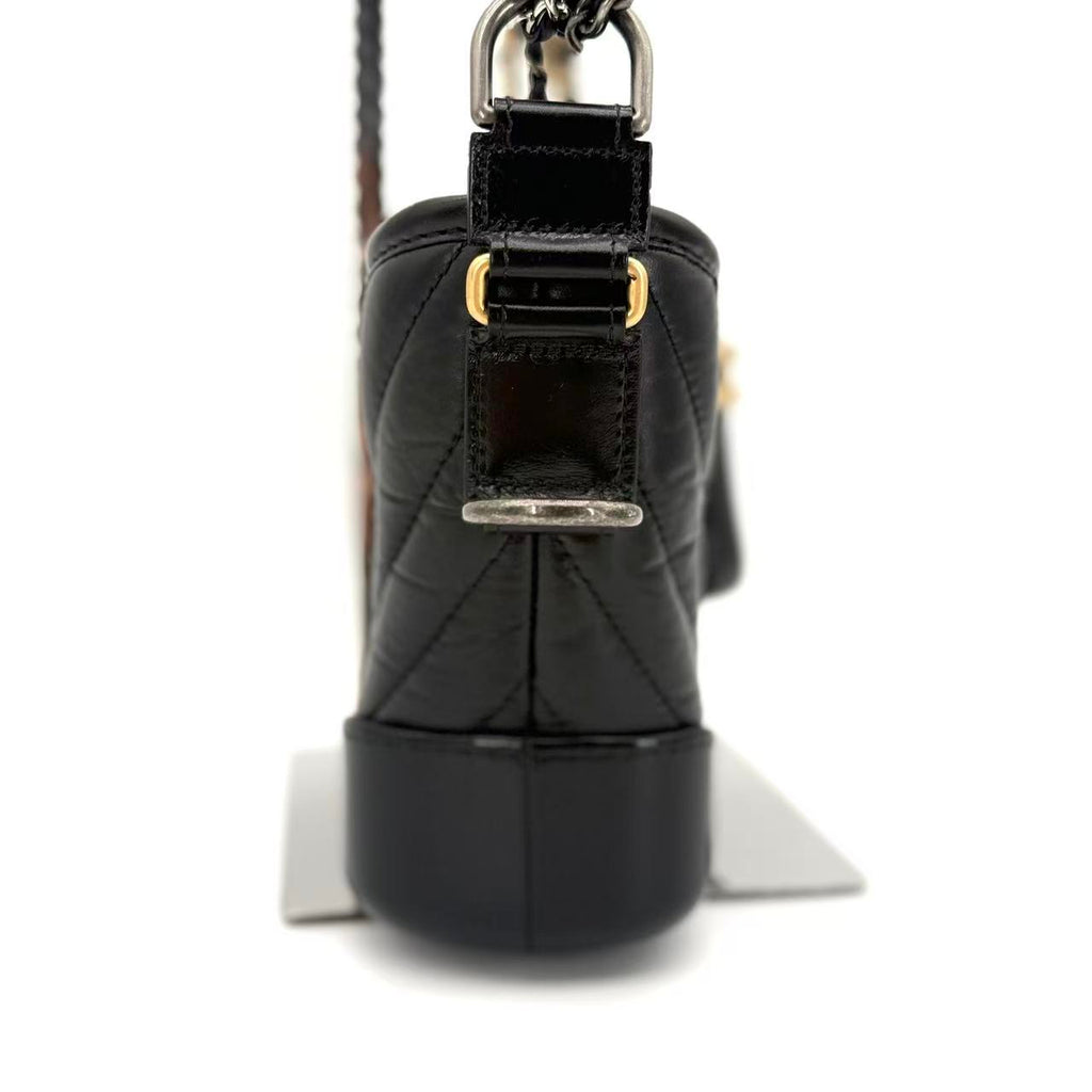 Gabrielle Hobo Chevron Aged Calfskin Small