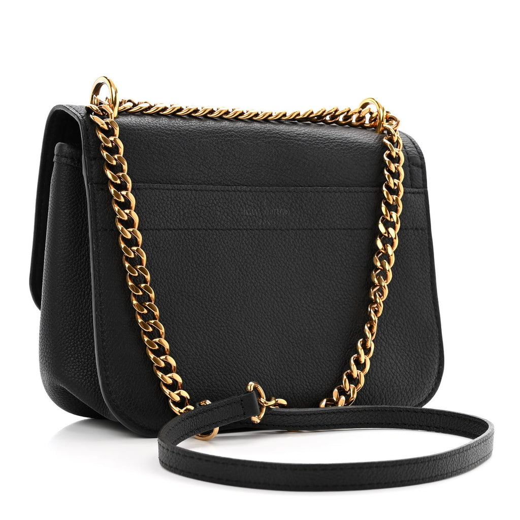 Grained Calfskin Lockme Chain Bag PM Black twins