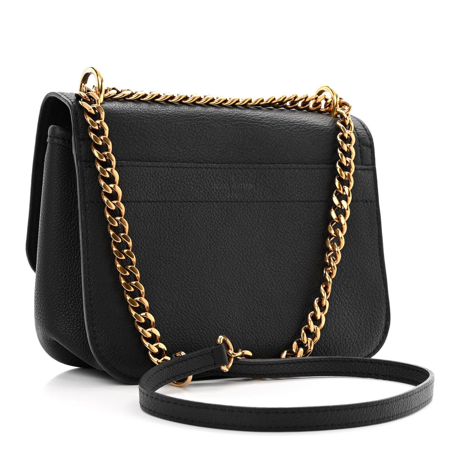 Grained Calfskin Lockme Chain Bag PM Black twins