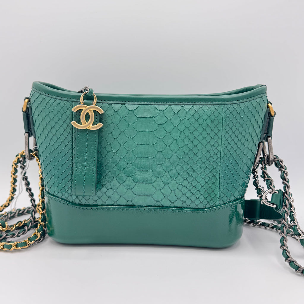 Chanel Gabrielle Hobo Bag emerald python green