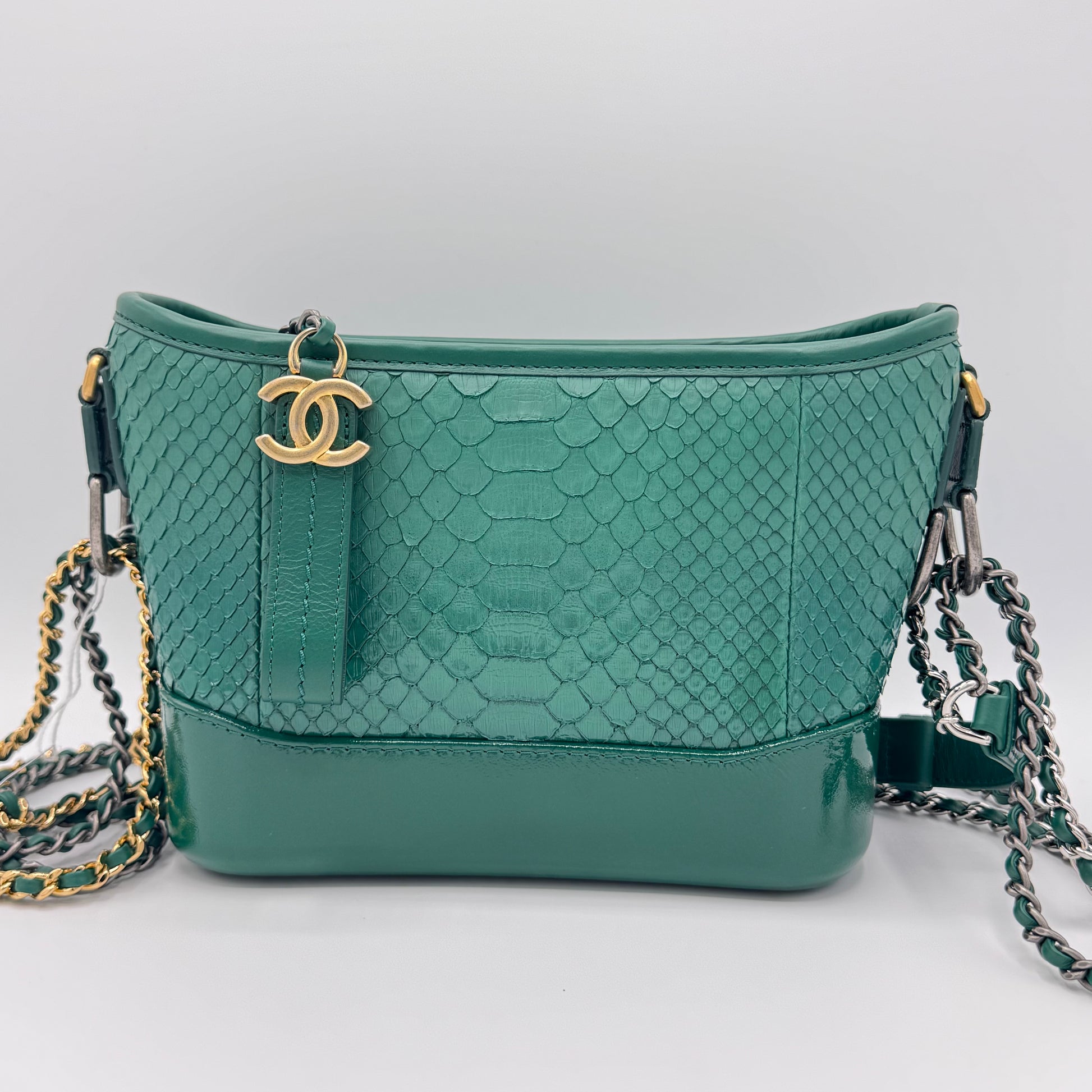 Chanel Gabrielle Hobo Bag emerald python green