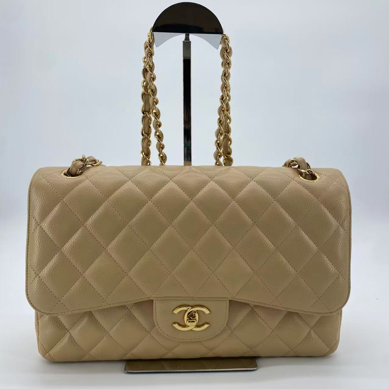 Vintage Classic Double Flap Bag Quilted Caviar Jumbo