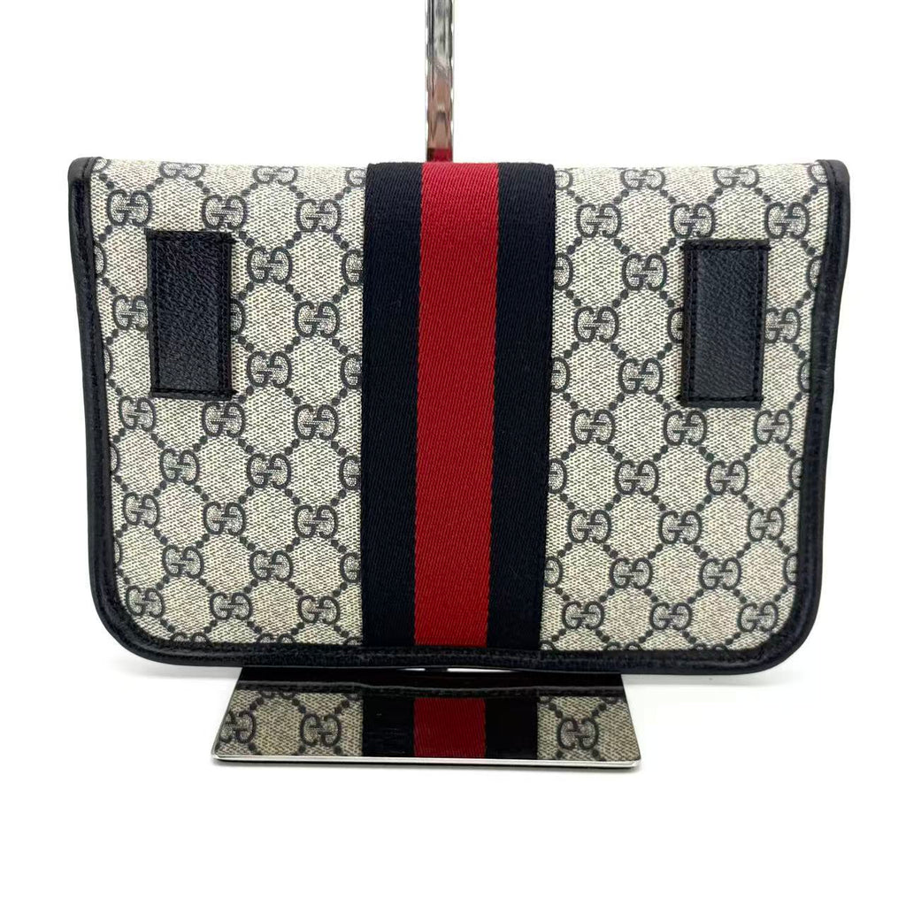 Blue/Beige GG Supreme Canvas Ophidia Belt Bag