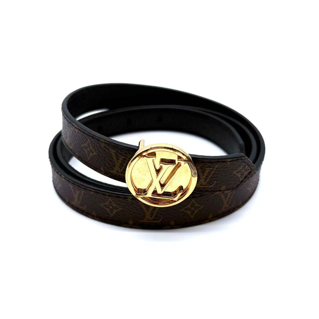 Monogram 20mm LV Circle Reversible Belt Black