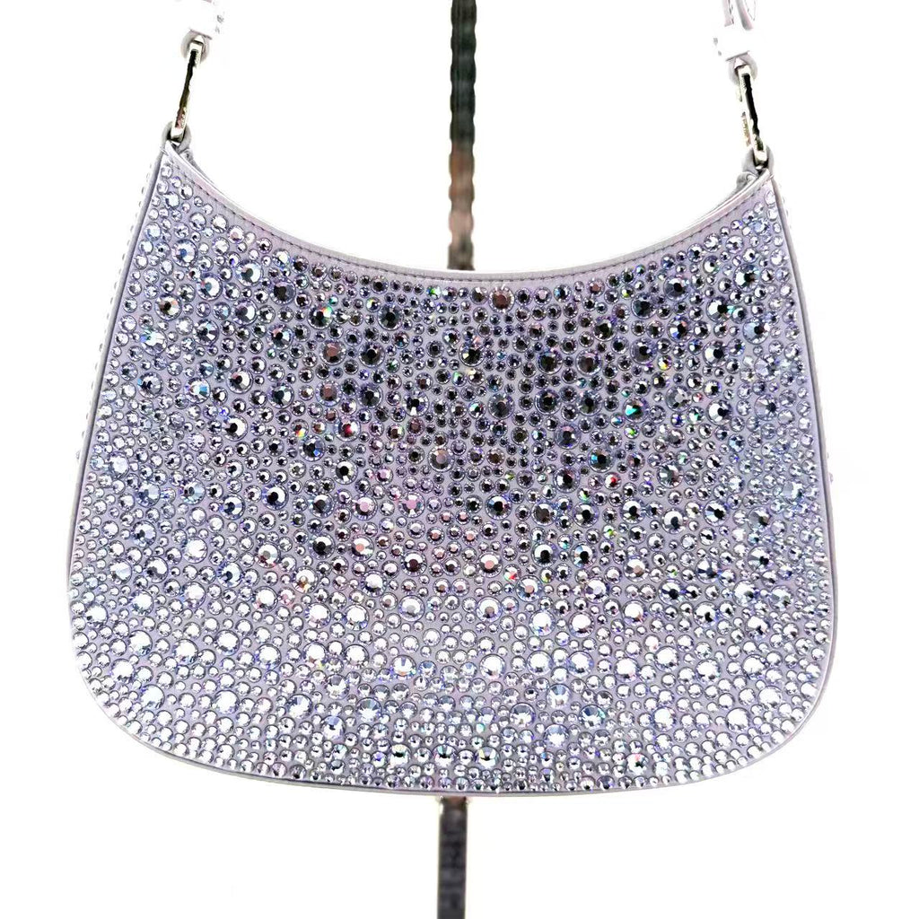 Cleo Shoulder Bag Crystal Embellished Satin Small