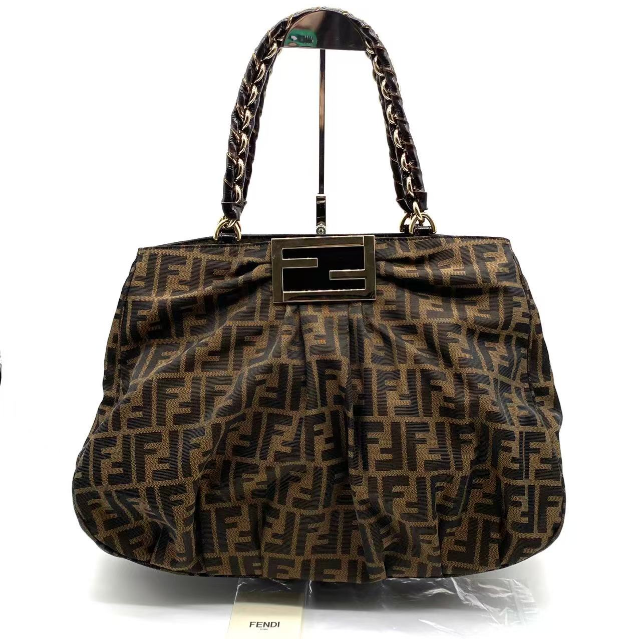 Fendi Canvas Shoulder Bag Large