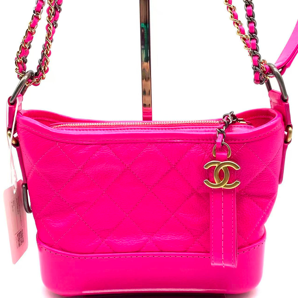 Gabrielle Hobo Quilted Goatskin and Patent Small