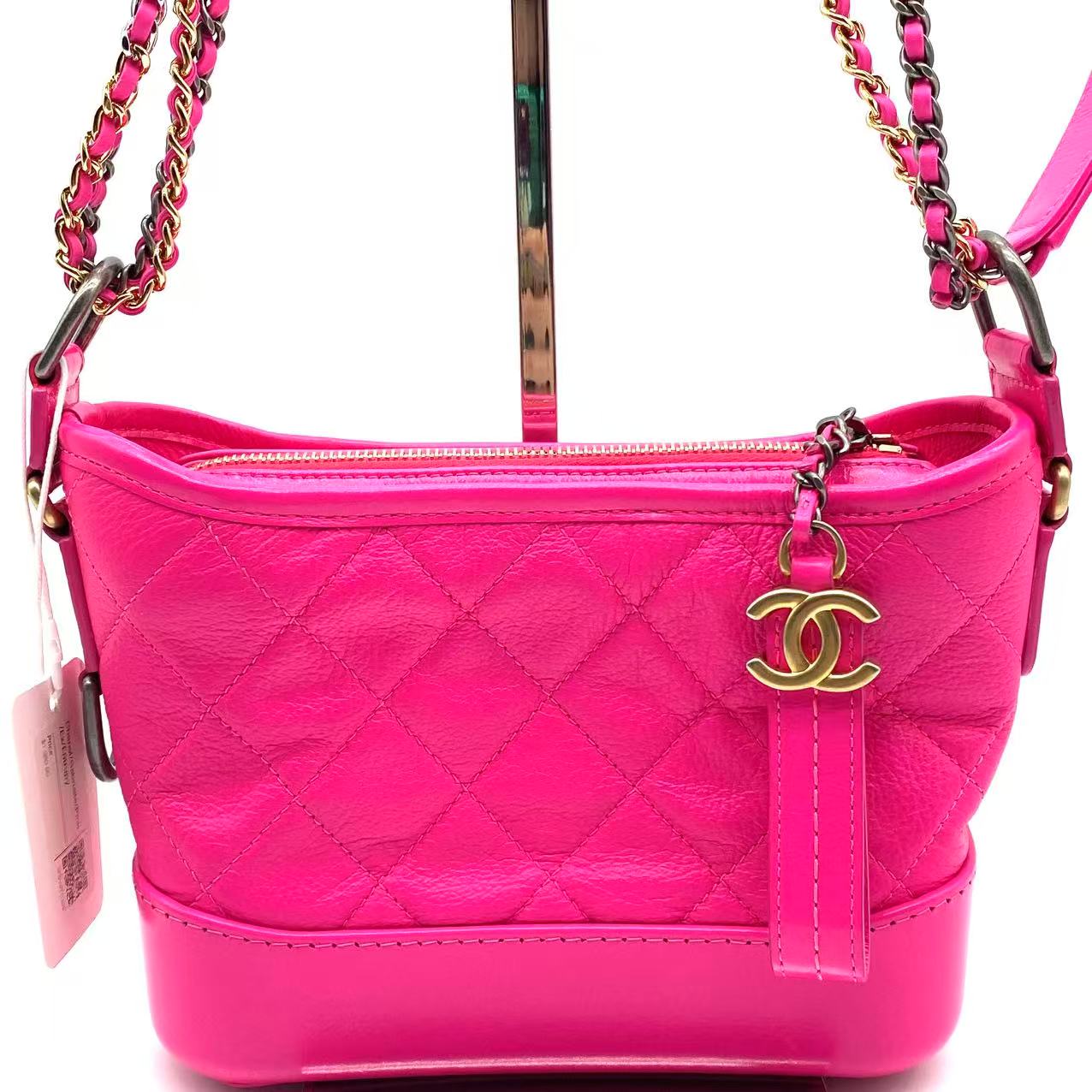 Gabrielle Hobo Quilted Goatskin and Patent Small