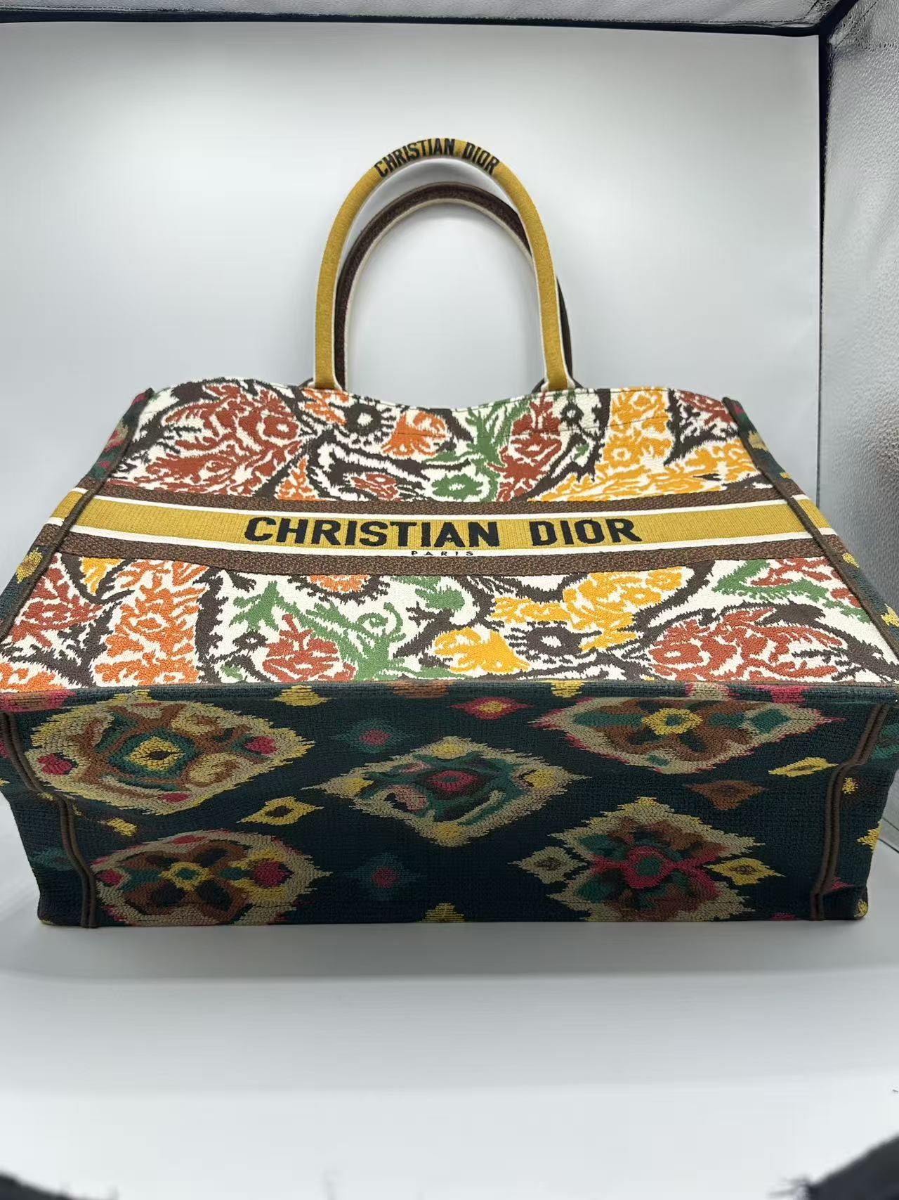 Large Embroidered Canvas Paisley Book tote bag