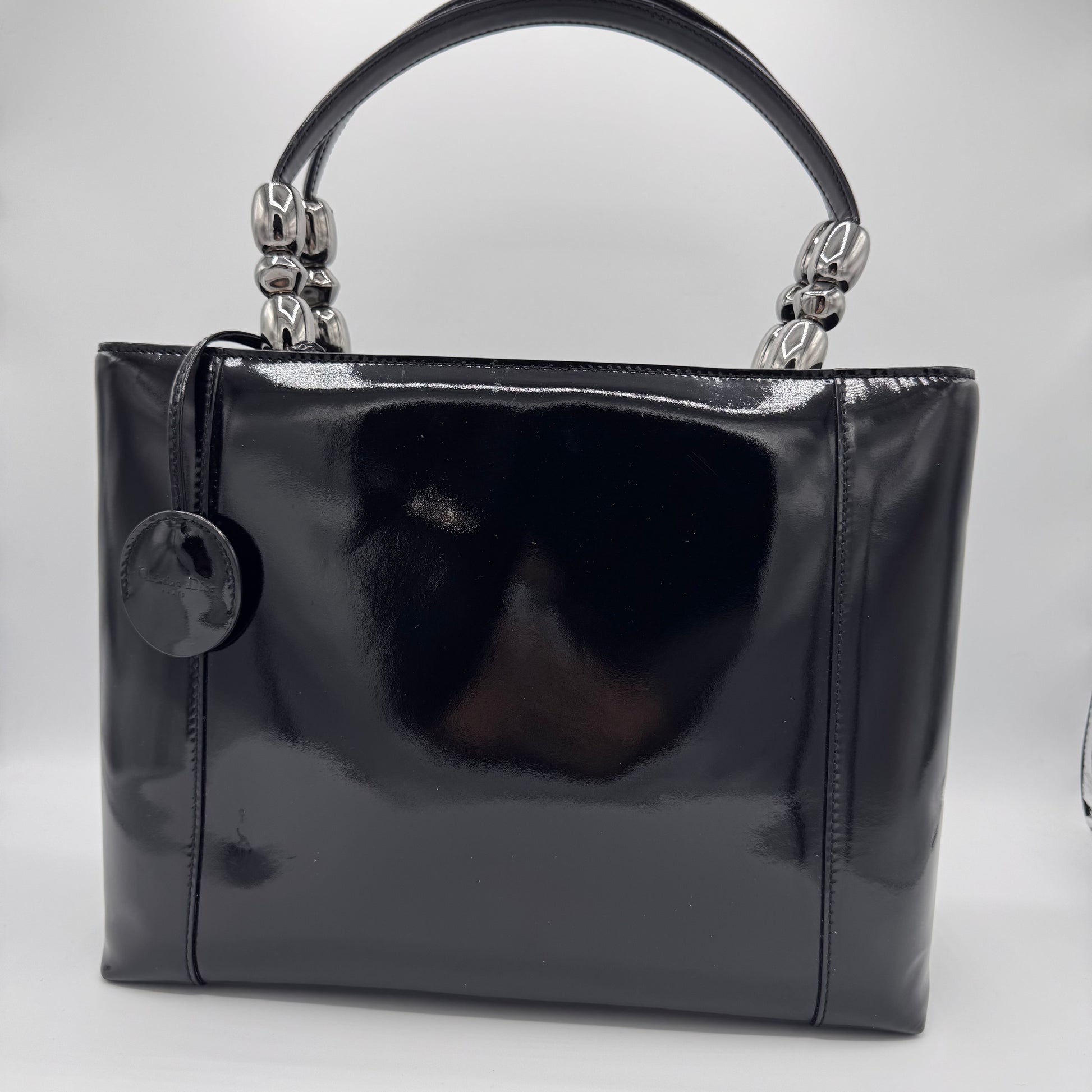 Dior Black Malice Patent Leather Satchel