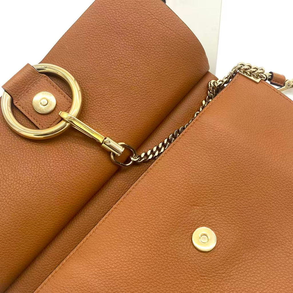 Chole Goatskin Medium Faye Shoulder Bag Caramel