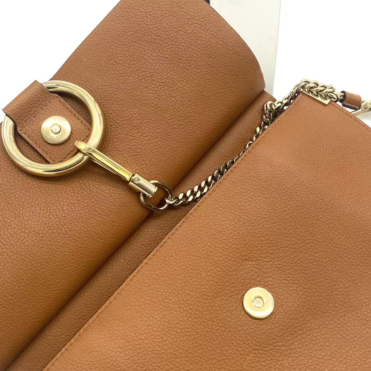 Chole Goatskin Medium Faye Shoulder Bag Caramel
