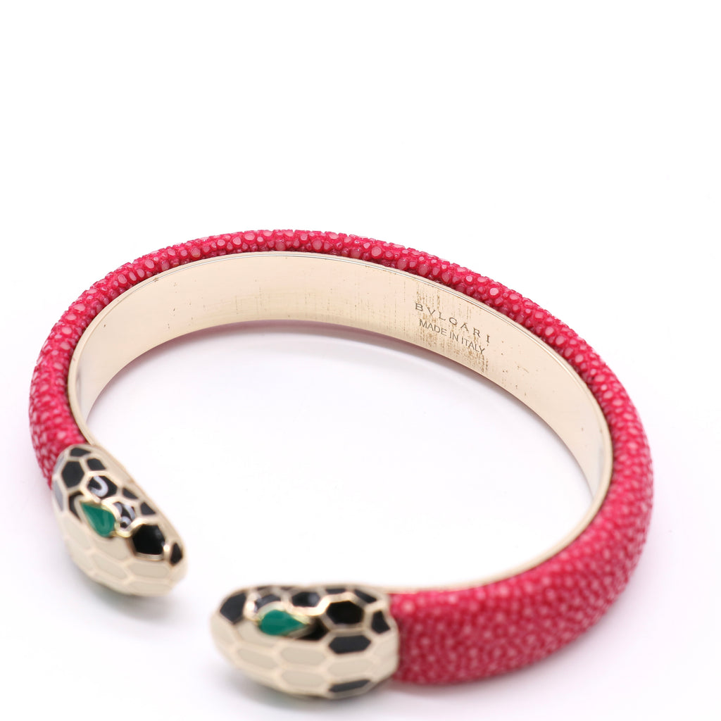 Bvlgari Leather & Enamel Serpenti Forever Bracelet Twins LDJ5469
