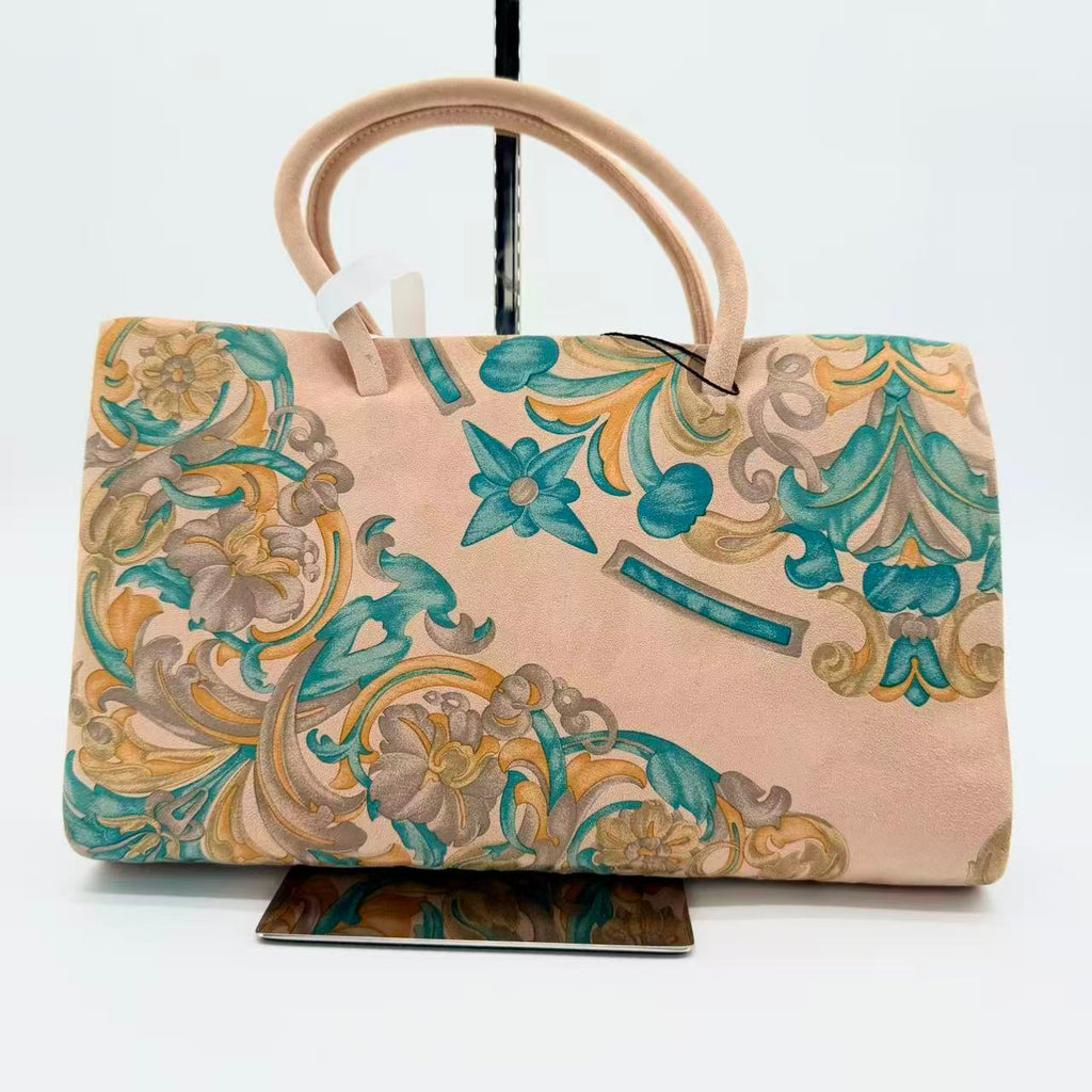 Rare Damier Teal Pasley Suede Handbag