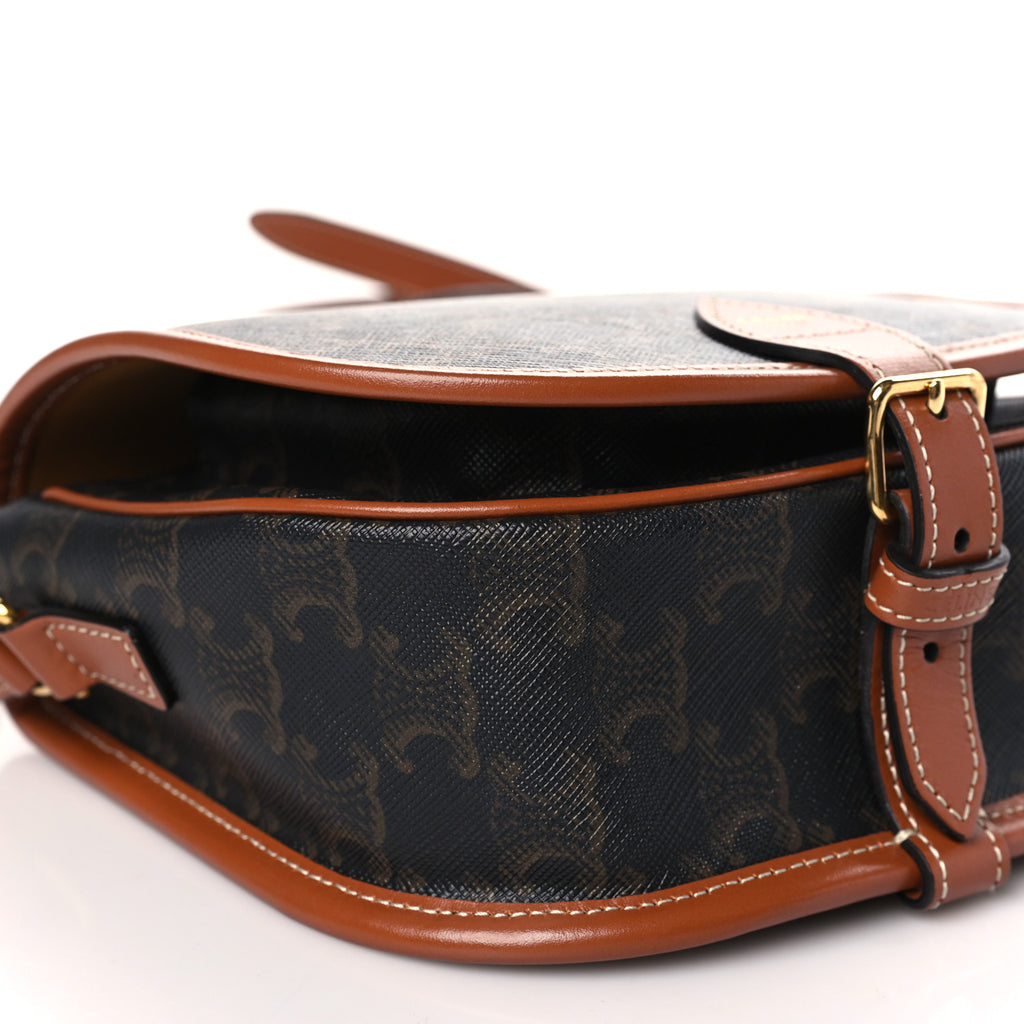 Triomphe Canvas Medium Folco Bag Tan Twins