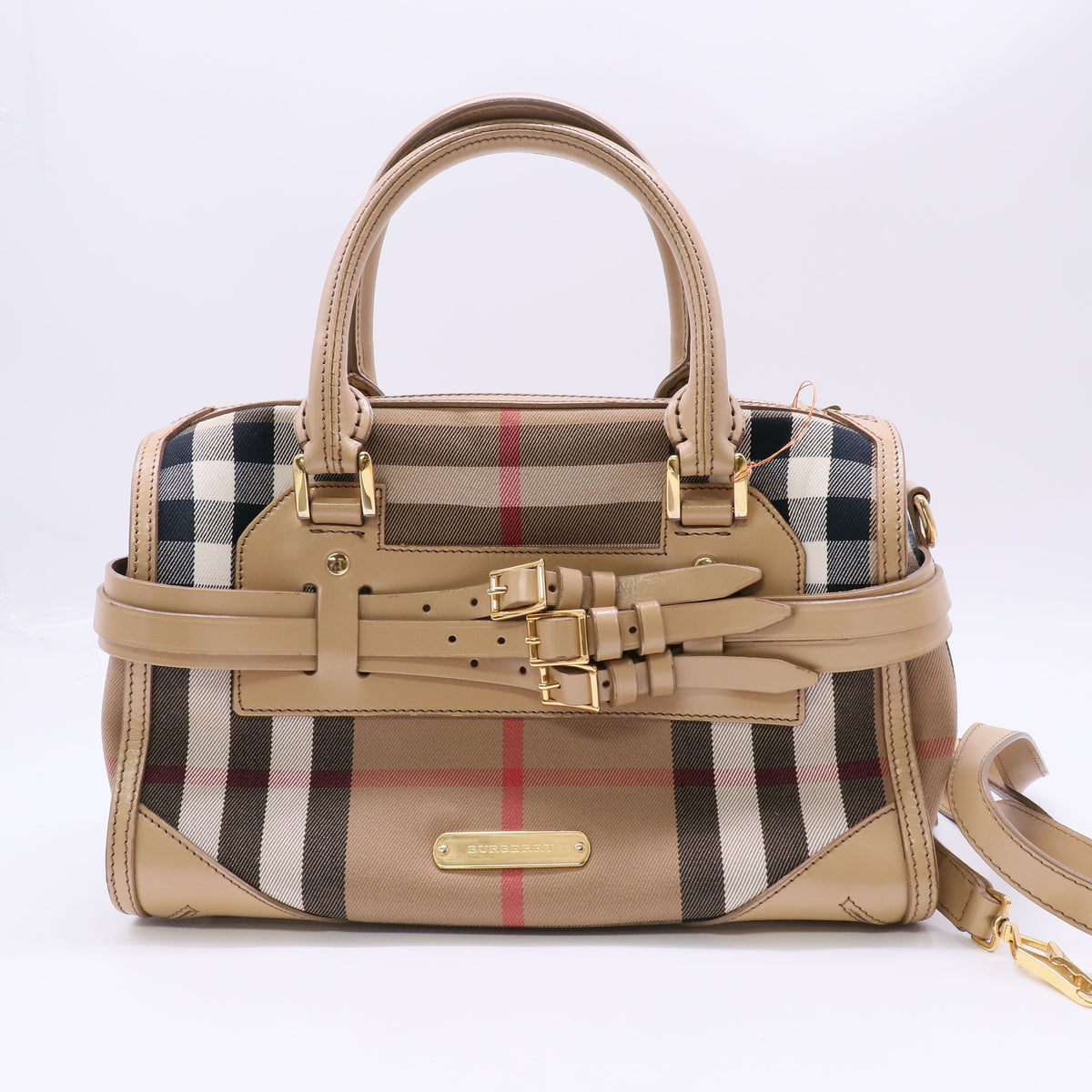 Bridle Chester Convertible Bowler Bag House Check Canvas Medium Twins LDJ6365