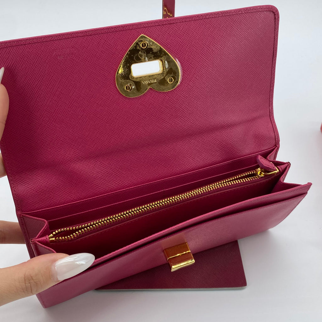 Flap Wallet Saffiano Leather Long