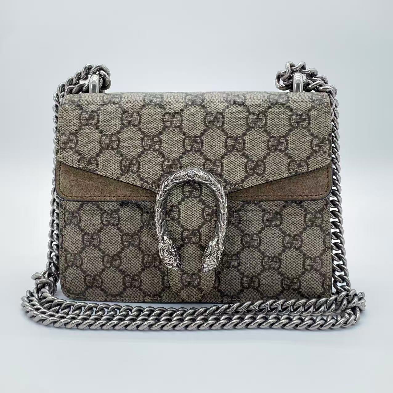 GG Supreme Monogram MIni Dionysus Shoulder Bag Taupe