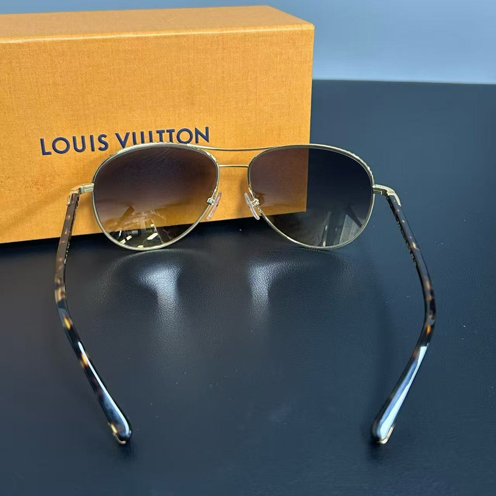 Goldtone Metal Frame Monogram Conspiration Pilote Sunglasses Twins LDJ3941