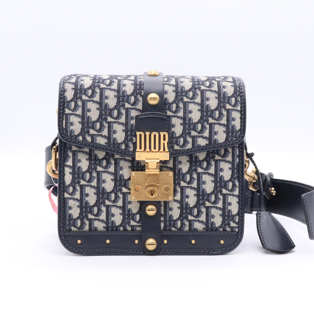 Blue Oblique Canvas DiorAddict Square Flap Bag Twins LDJ3498