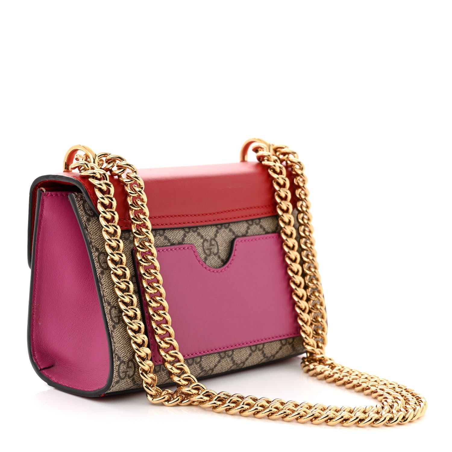 Padlock Shoulder Bag GG Coated Canvas and Leather Small twins
