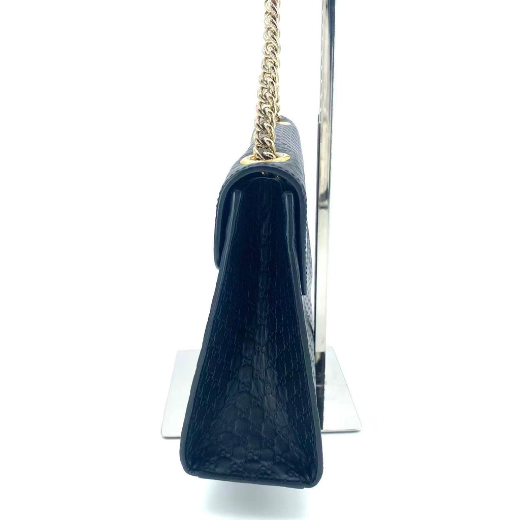 Microguccissima Medium Emily Chain Shoulder Bag Black