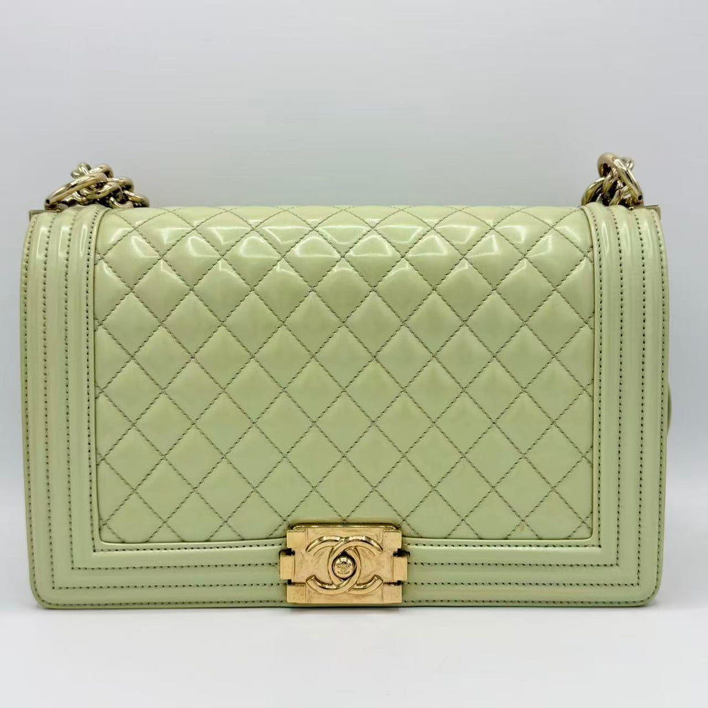 Boy Flap Bag Quilted Patent Large