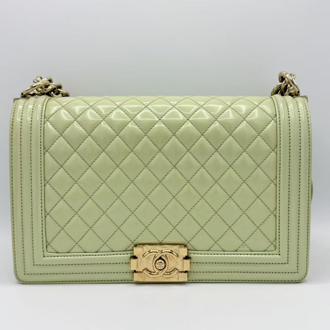 Boy Flap Bag Quilted Patent Large