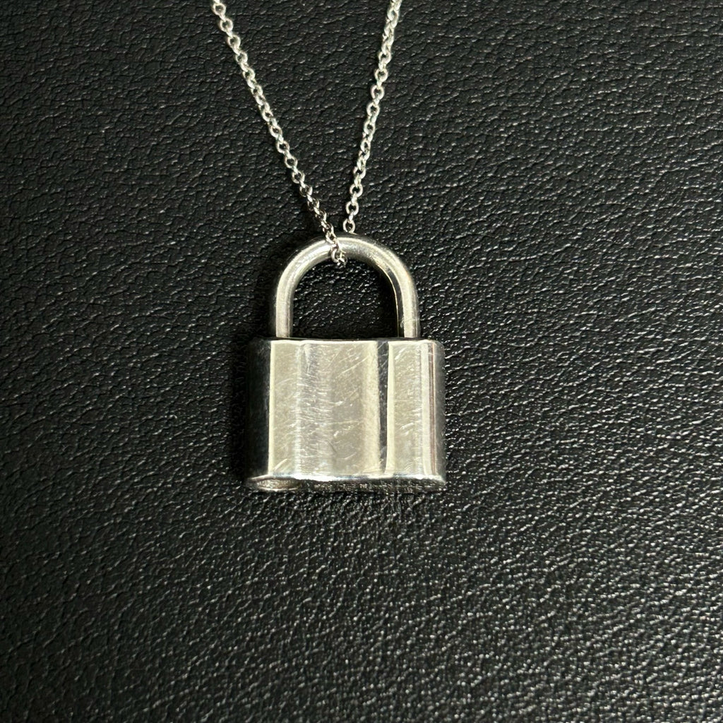 Tiffany & Co. Sterling Silver 1837 Lock Necklace Twins LDJ3448