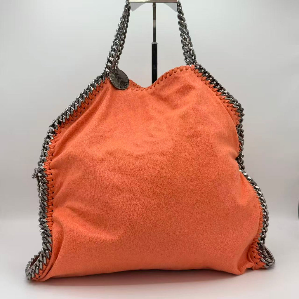 Shaggy Deer Mini Falabella Fold Over Tote Orange