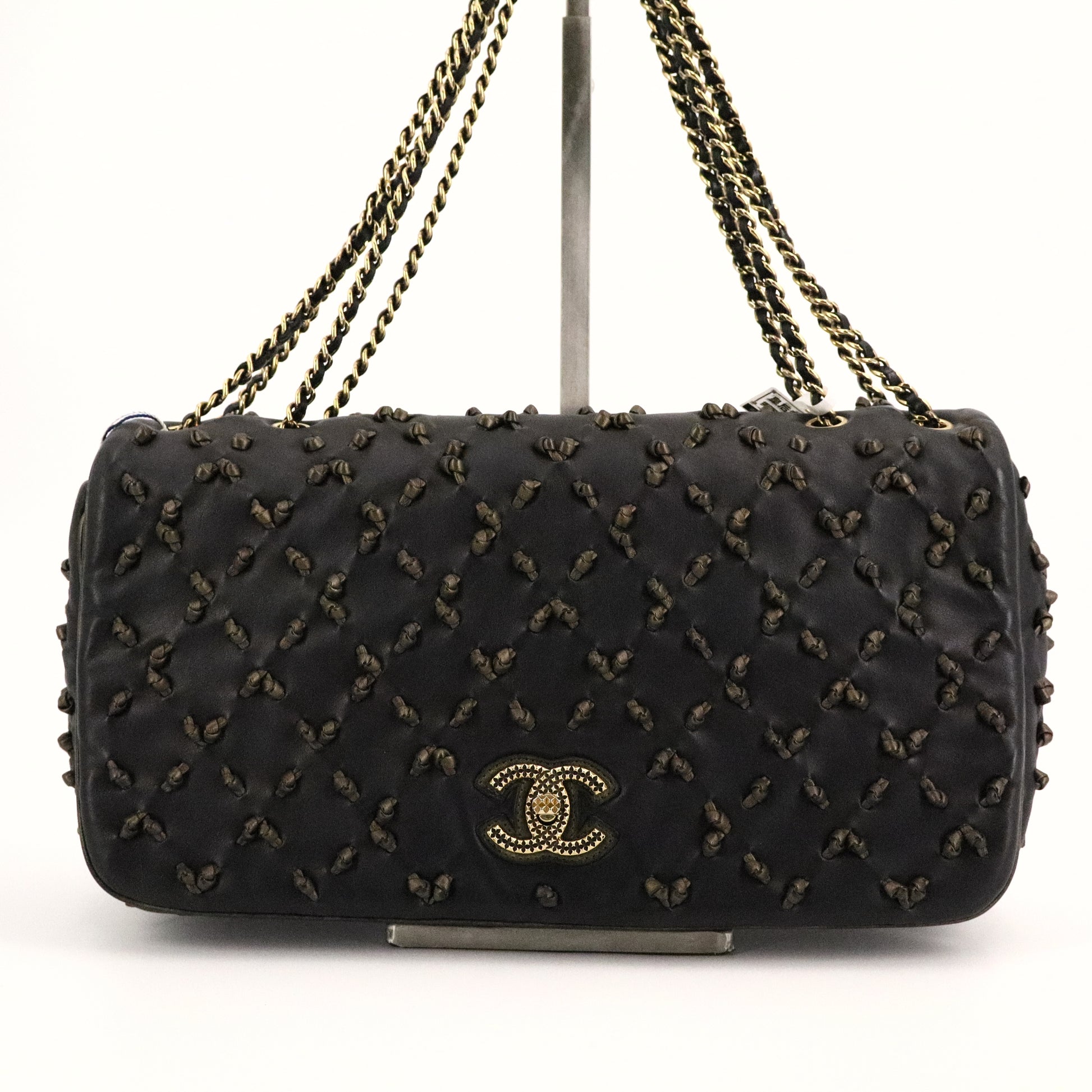 Limited Edition Chic Knot Flap Bag Lambskin Medium Gold Hardware Twins