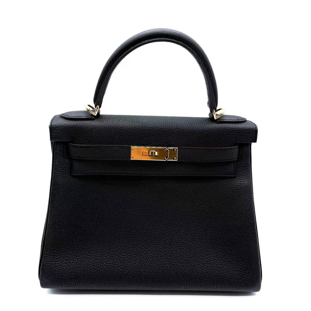 Kelly Handbag Black Epsom with Gold Hardware 28